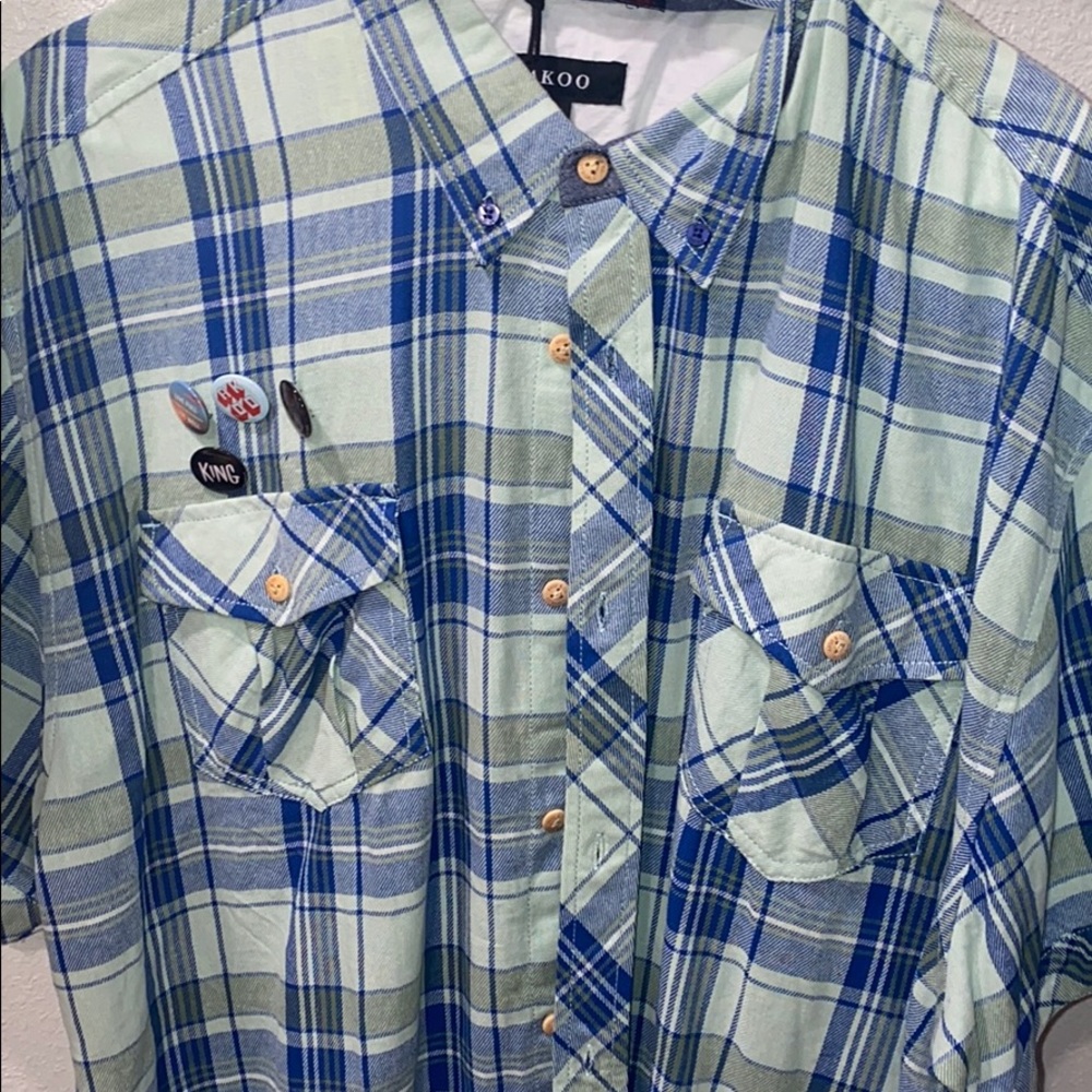 New condition Akoo plaid shirt